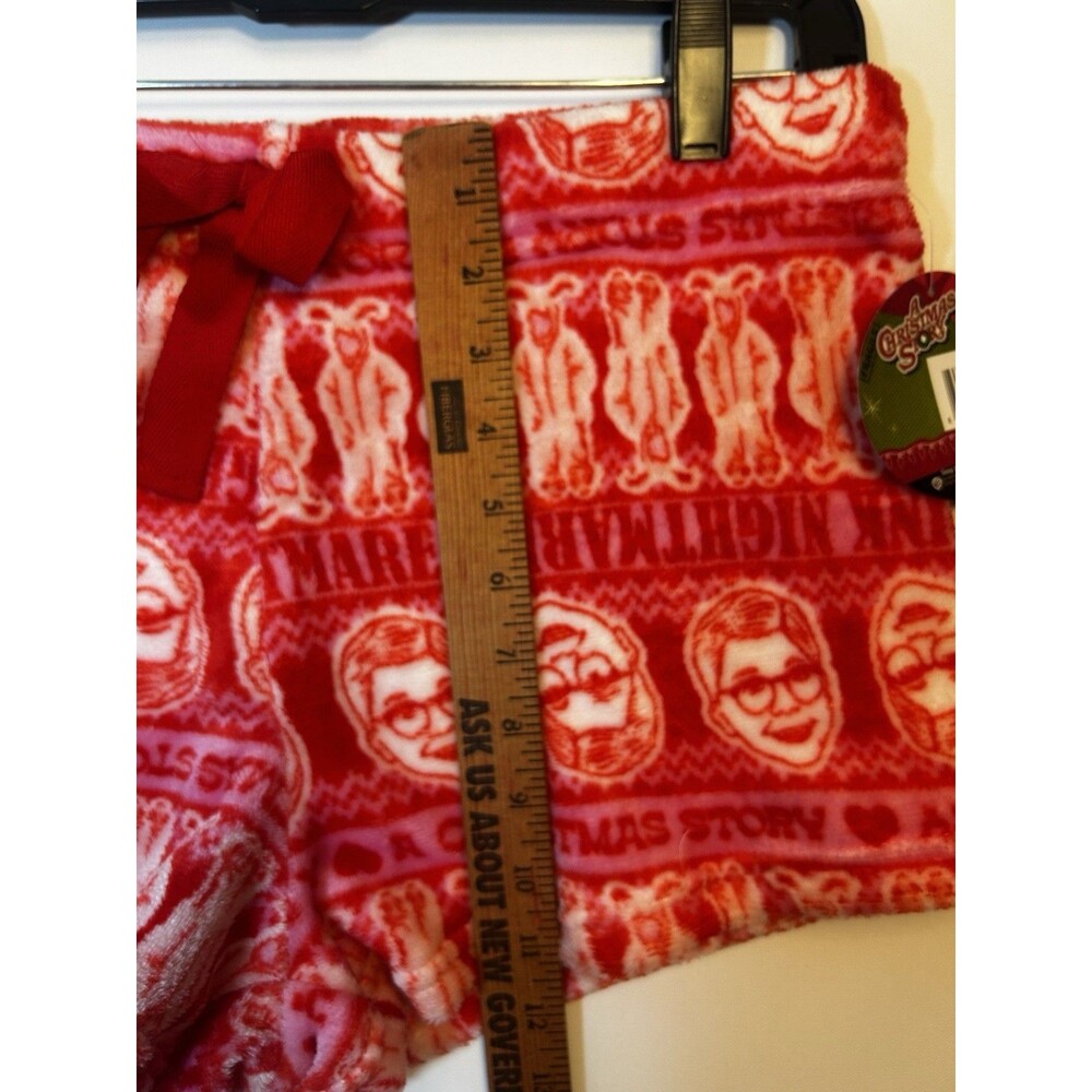 A Christmas Story Pink Red Plush Fleece Pajama Sleep Shorts Women’s Large NWT - Picture 12 of 13
